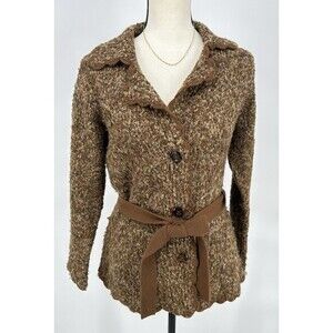 Tweeds Jacket Sweater Womens Size Medium Button Front V-Neck Sweater Long Sleeve